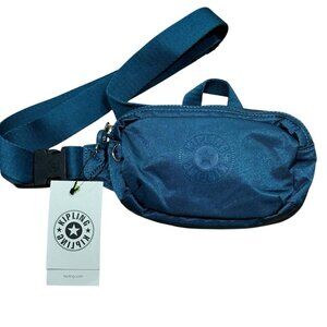 Kipling Alys Waistpack Waist Fanny Pack Belt Bag Blue Purse New - NO Monkey